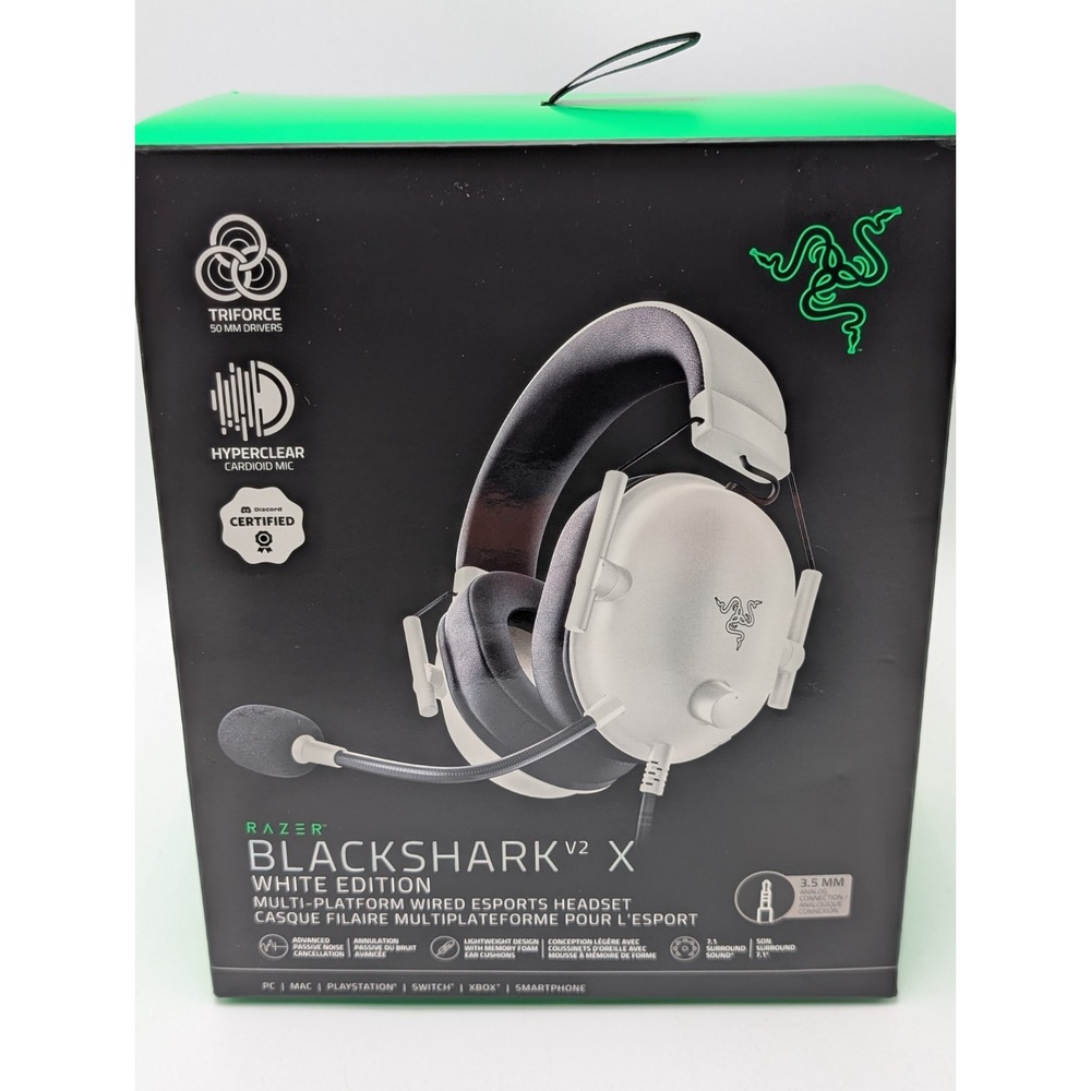 Razer BlackShark V2 X White Edition Wired Gaming Headset RZ04-03240700-R3U1 NEW